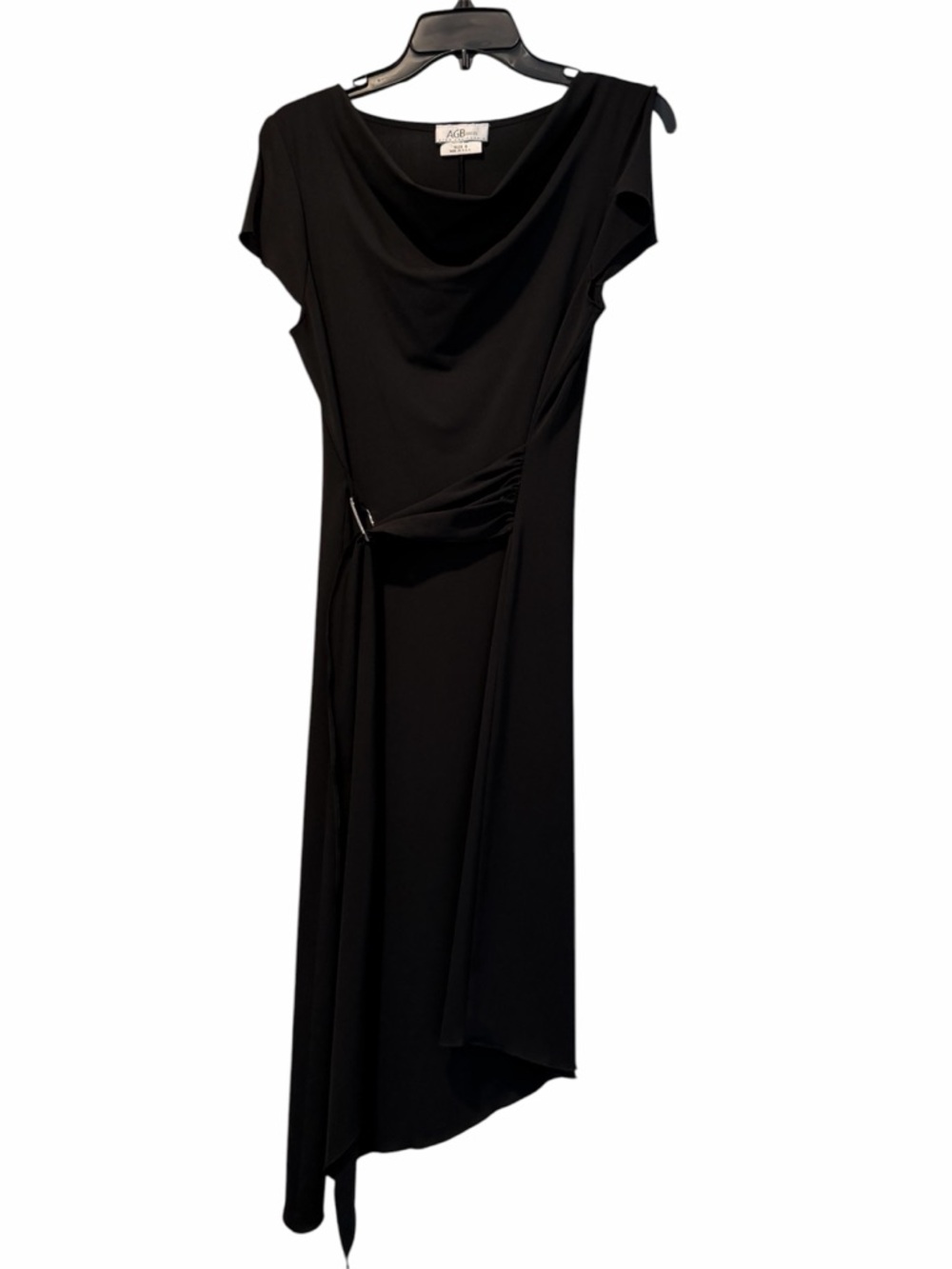 AGB Black Asymmetrical Midi  Dress